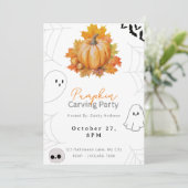 パンプキかわいらしンと葉パンプキンの彫刻パーティー 招待状 (スタンド正面)