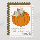 パンプキかわいらしンサンクスギビングディナーパーティー招待状25 招待状 (正面/裏面)