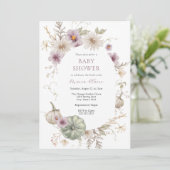 パンプキかわいらしンパープルブライダルシャワー 招待状 (スタンド正面)