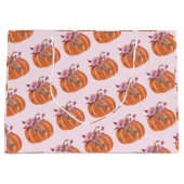 パンプキかわいらしンフローラガーリーピンク誕生日 ラージペーパーバッグ (正面)