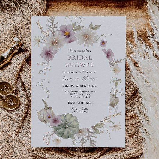 パンプキかわいらしンブライダルシャワー 招待状