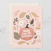 パンプキかわいらしン自然の葉の感謝祭パーティー シーズンカード (正面/裏面)