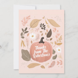 パンプキかわいらしン自然の葉の感謝祭パーティー シーズンカード