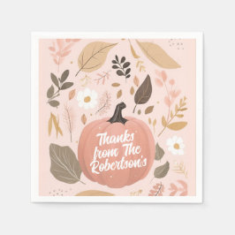 パンプキかわいらしン自然の葉の感謝祭パーティー スタンダードカクテルナプキン