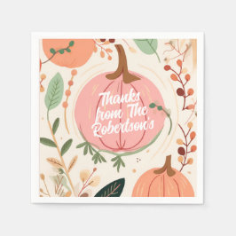 パンプキかわいらしン自然の葉の感謝祭パーティー スタンダードカクテルナプキン