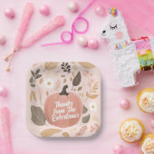 パンプキかわいらしン自然の葉の感謝祭パーティー ペーパープレート (パーティー)