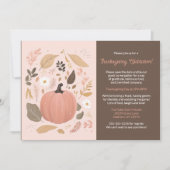 パンプキかわいらしン自然の葉の感謝祭パーティー 招待状 (正面)