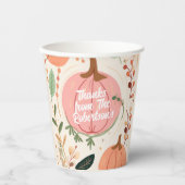 パンプキかわいらしン自然の葉の感謝祭パーティー 紙コップ (正面)