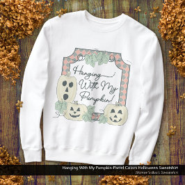 パンプキつるンパステルの色のハロウィーンと スウェットシャツ