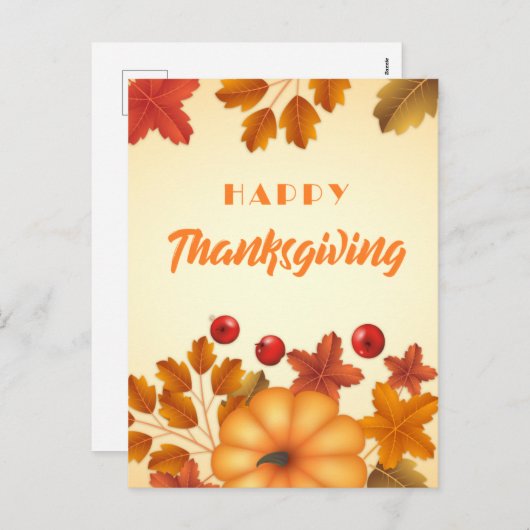 パンプキエレガントンとで感謝祭離れを楽しむ シーズンポストカード (正面/裏面)