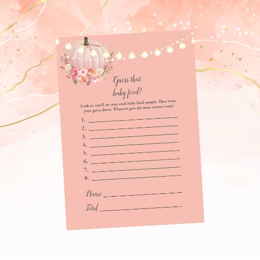 パンプキエレガントンはベビー食品シャワーゲームを推測 招待状