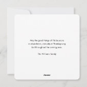 パンプキエレガントンスフローラハッピー感謝祭カード シーズンカード (裏面)