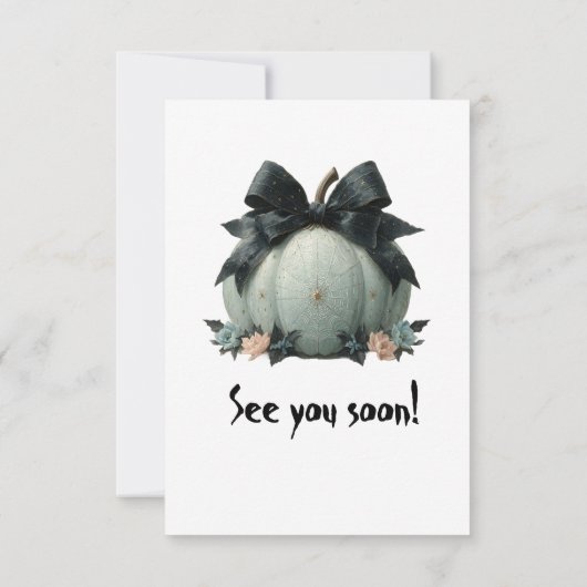 パンプキエレガントンハローウィンパーティデザイン 招待状 (裏面)