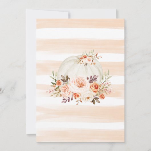 パンプキエレガントンパステル秋フラワーベビーシャワー 招待状 (裏面)