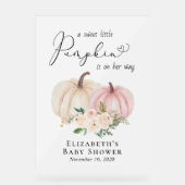 パンプキエレガントンフローラベビーガールシャワーウェルカム アクリルサイン (正面)