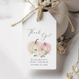 パンプキエレガントンフローラベビーガールシャワー ギフトタグ