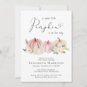 パンプキエレガントンフローラベビーガールシャワー 招待状 (正面)