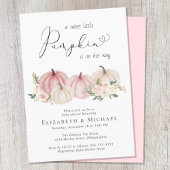 パンプキエレガントンフローラベビーガールシャワー 招待状