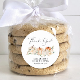 パンプキエレガントンフローラベビーシャワーありがとう ラウンドシール