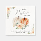 パンプキエレガントンフローラ水色ベビーシャワー スタンダードカクテルナプキン (正面)