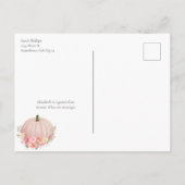 パンプキエレガントンベビーガールシャワーバラ金ゴールド 案内ポストカード (裏面)