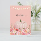 パンプキエレガントンベビーシャワーありがとうバラ金ゴールド サンキューカード (スタンド正面)