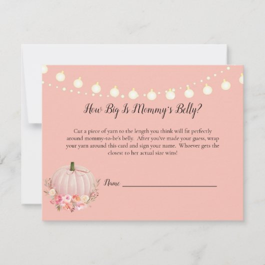 パンプキエレガントンママの腹サイズ赤ちゃんシャワーゲーム 招待状 (正面)