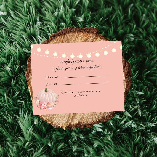 パンプキエレガントン名の提案ベビーシャワーゲーム 招待状