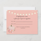 パンプキエレガントン名の提案ベビーシャワーゲーム 招待状 (正面)