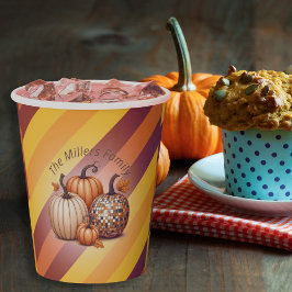 パンプキエレガントン水の色のパタパーソナライズされたーン 紙コップ