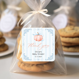 パンプキエレガントン男の子ベイビーシャワーありがとう スクエアシール