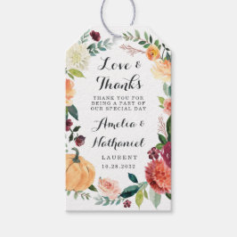 パンプキエレガントン秋フローラ素朴結婚式の引き出物 ギフトタグ