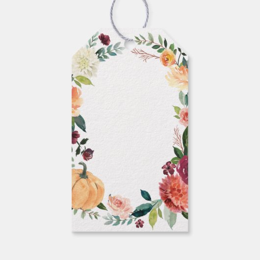 パンプキエレガントン秋フローラ素朴結婚式の引き出物 ギフトタグ (裏面)