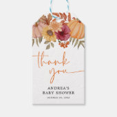 パンプキエレガントン秋秋花赤ちゃんシャワー ギフトタグ (正面)