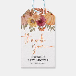 パンプキエレガントン秋秋花赤ちゃんシャワー ギフトタグ
