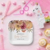 パンプキエレガントン秋秋花赤ちゃんシャワー ペーパープレート (パーティー)