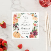 パンプキエレガントン秋素朴フローラ結婚テーマ スタンダードカクテルナプキン (インサイチュ)