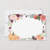 パンプキエレガントン秋素朴フローラ結婚テーマ 出欠カード (裏面)