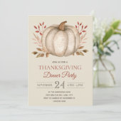 パンプキエレガントン素朴感謝祭ディナーパーティー 招待状 (スタンド正面)