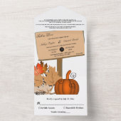 パンプキエレガントン素朴紅葉秋の結婚式 オールインワン招待状 (内側)