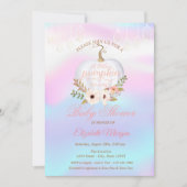 パンプキエレガントン、フローラホログラフィックベビーシャワー 招待状 (正面)