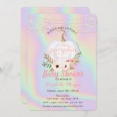 パンプキエレガントン、フローラホログラフィックベビーシャワー 招待状 (正面/裏面)