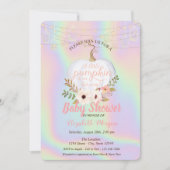 パンプキエレガントン、フローラホログラフィックベビーシャワー 招待状 (正面)