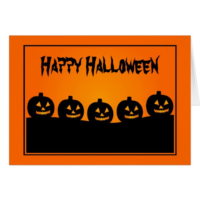 パンプキカスタムン付きハロウィーンカード (正面横)