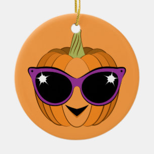 パンプキカッコいいン着用レトロ猫サングラス セラミックオーナメント