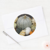 パンプキカラフルンの収穫 ラウンドシール (封筒)