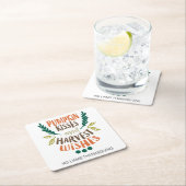 パンプキカラフルンキス感謝祭パーソナライズされた スクエアペーパーコースター (インサイチュ)