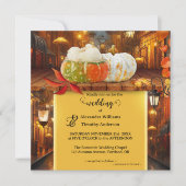 パンプキカラフルンスファンタジー秋の結婚式 招待状 (正面)