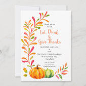 パンプキカラフルンス秋感謝祭ディナー 招待状 (正面)