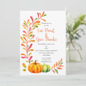 パンプキカラフルンス秋感謝祭ディナー 招待状 (スタンド正面)